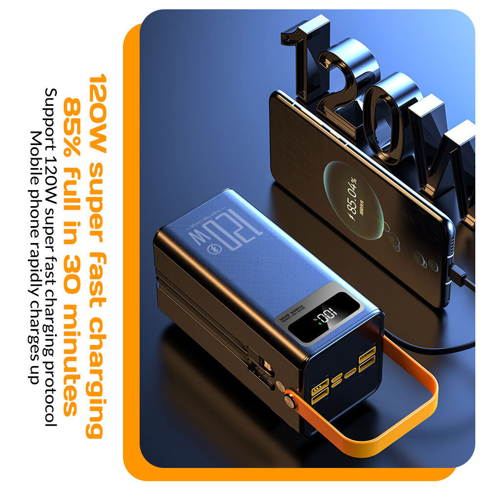 120W 70000Mah Portable Power Bank Large Capacity External Battery Fast Charging