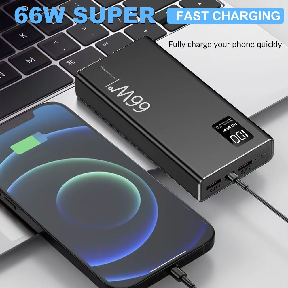 120W 70000Mah Portable Power Bank Large Capacity External Battery Fast Charging