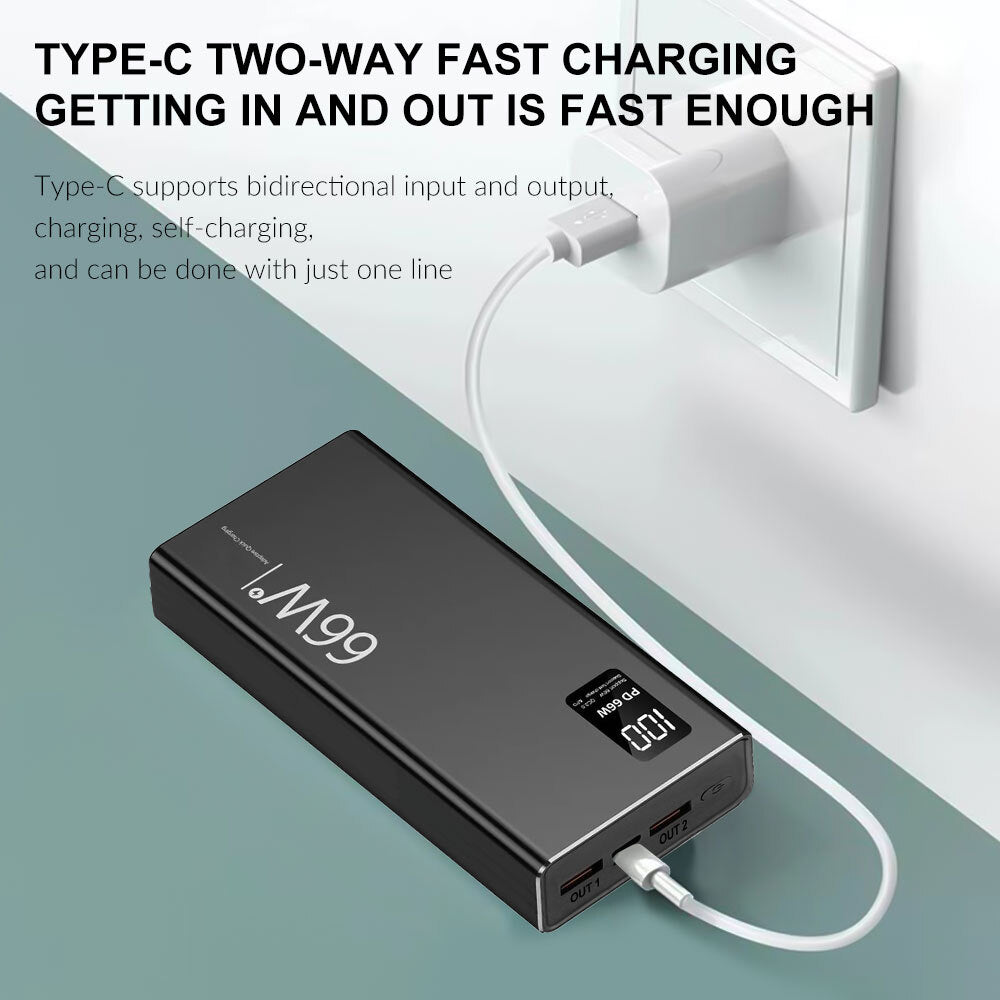 120W 70000Mah Portable Power Bank Large Capacity External Battery Fast Charging