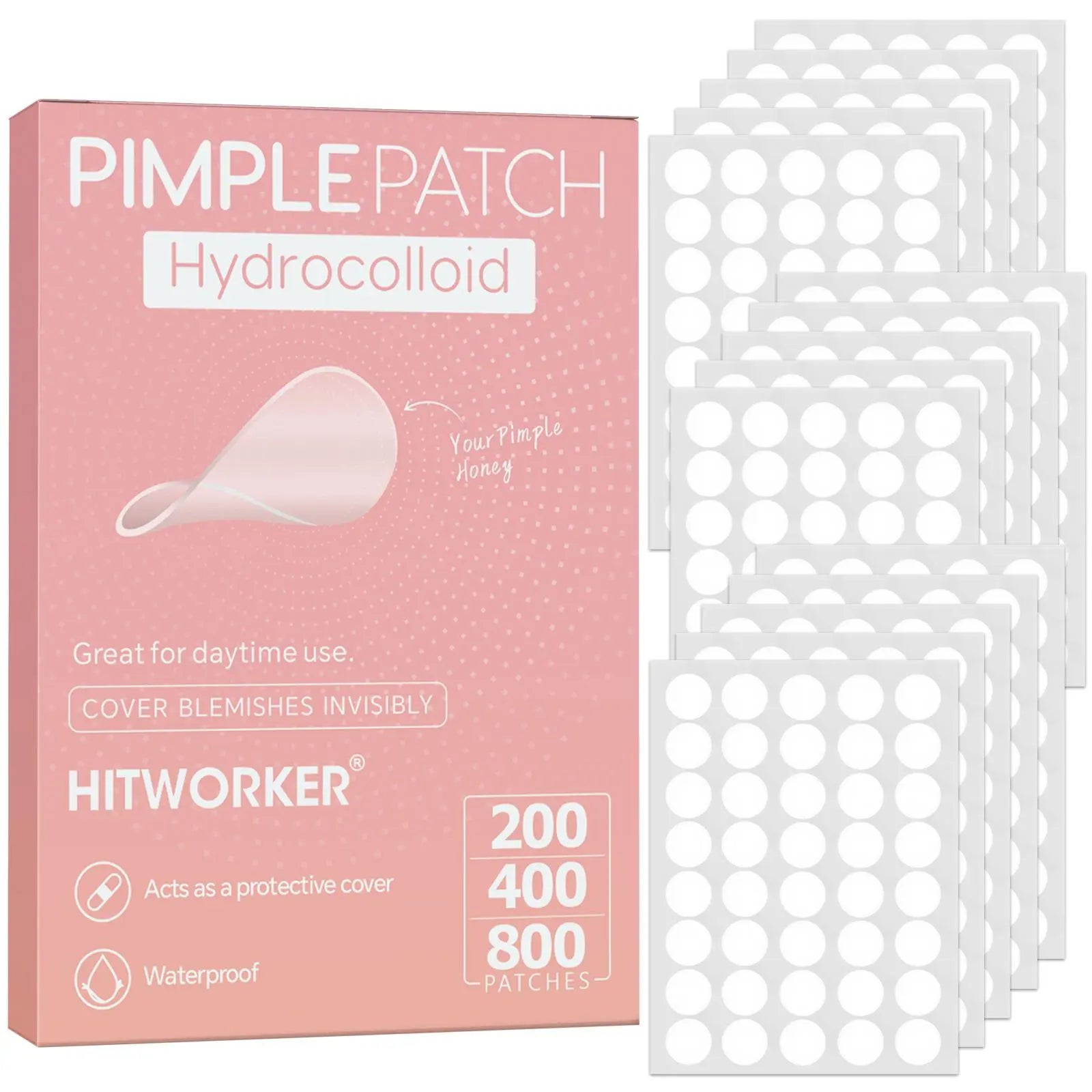 Hydrocolloid Acne Patch, 200 Pcs Deep Cleansing Acne Patches with Effective Coverage, Blemish Patches, Skin Care Gift for Men and Women