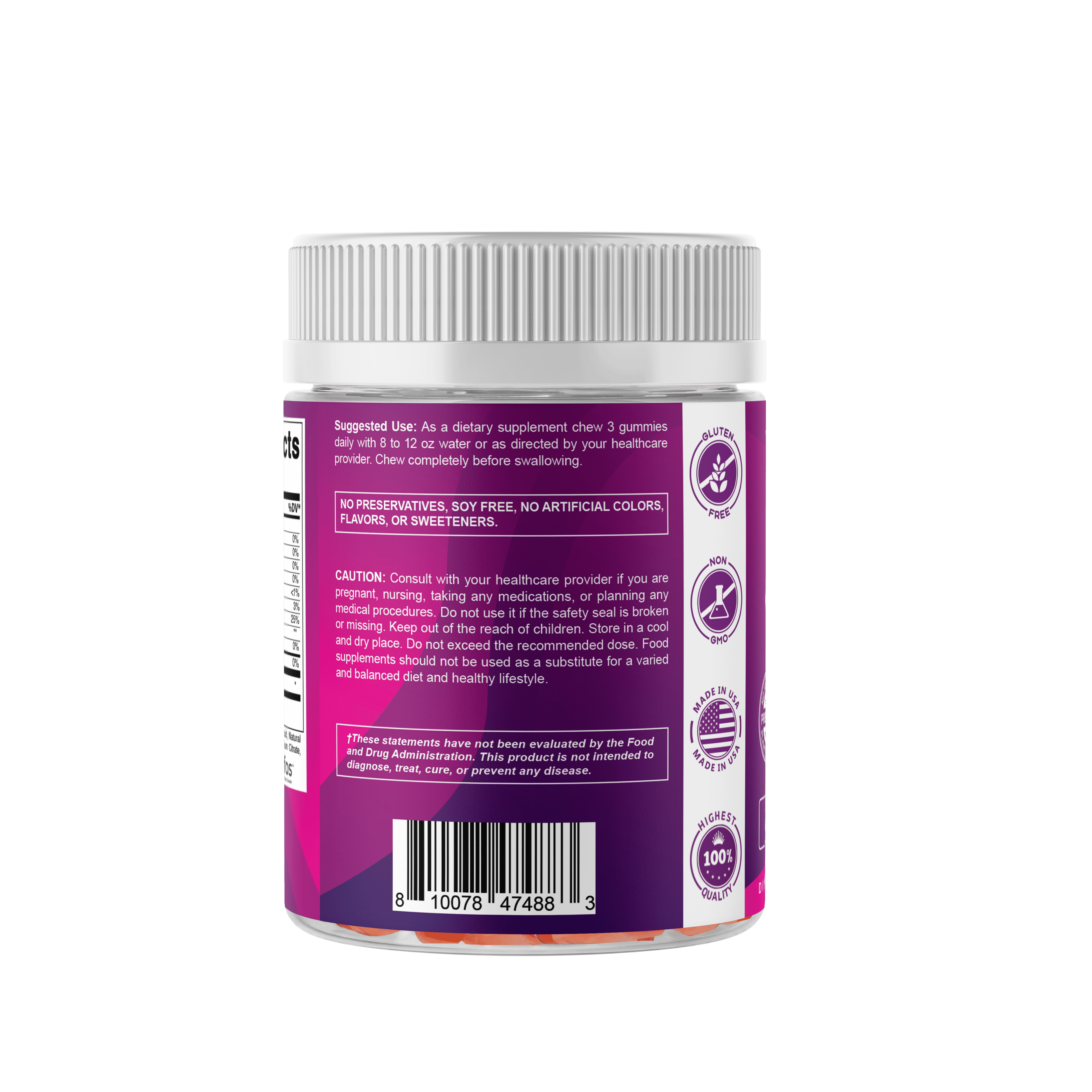 Prebiotic Fiber Gummies for Adults, 7G Extra Strength, Zero Sugar Added, 240 Pectin Based Gummies, Digestive Health & Regularity Support