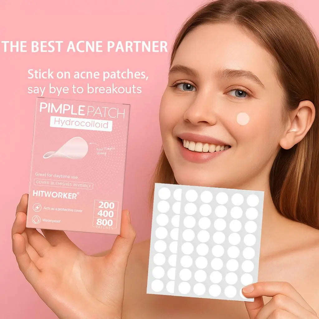 Hydrocolloid Acne Patch, 200 Pcs Deep Cleansing Acne Patches with Effective Coverage, Blemish Patches, Skin Care Gift for Men and Women