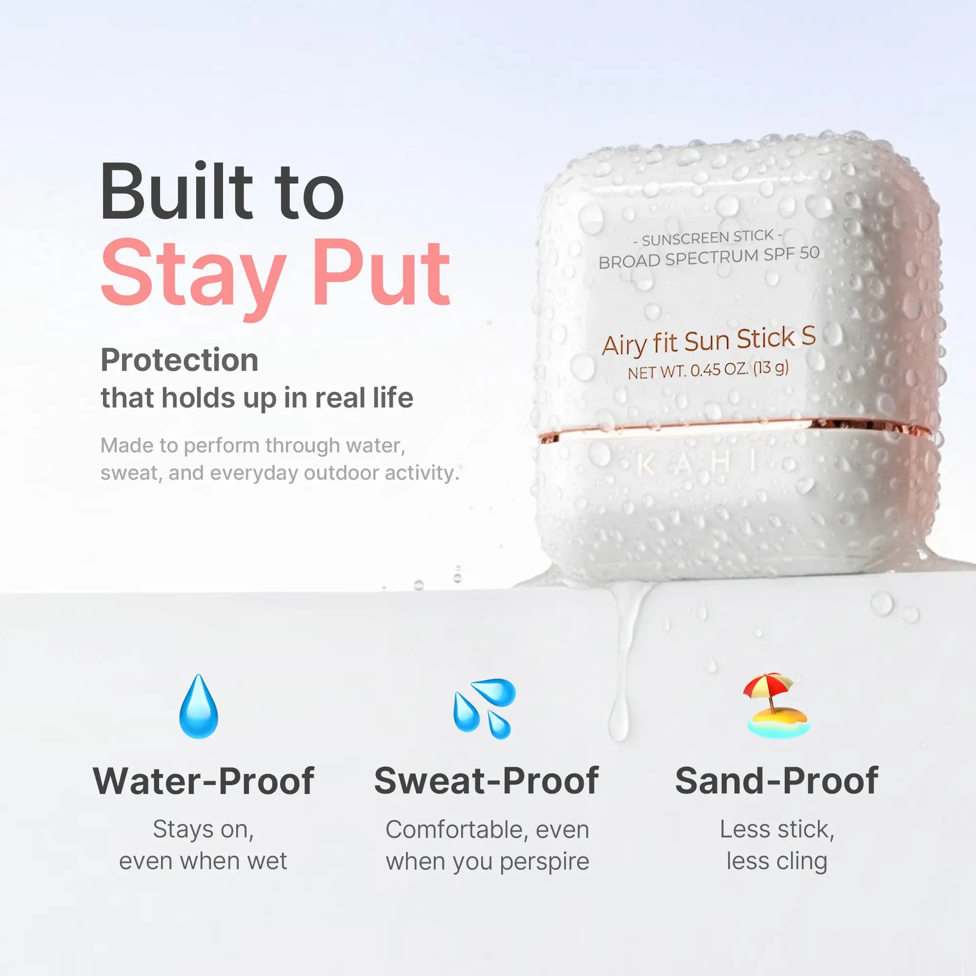 Sun Stick + Keyring (Duck) - Official Product Triple Functional Broad Spectrum Face Sunscreen Stick - Waterproof, Sweatproof & Sandproof - Ultra-Lightweight & Non-Greasy Sun Shield - Korean Skin Care 0.49 Oz