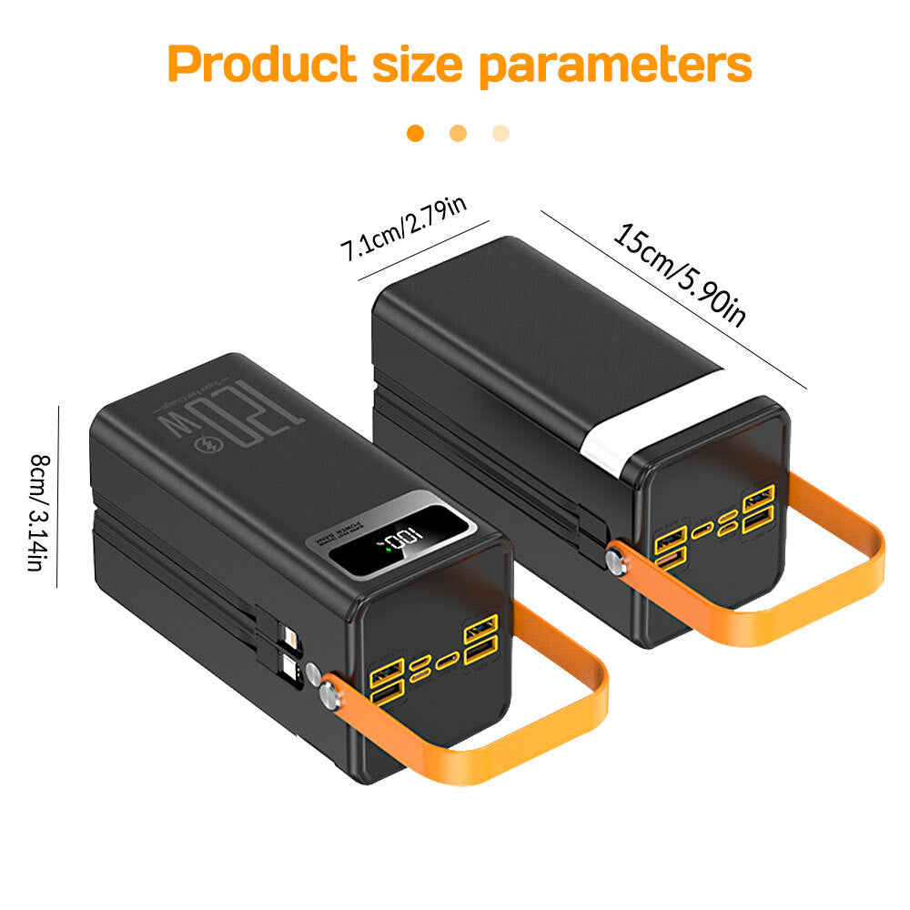 120W 70000Mah Portable Power Bank Large Capacity External Battery Fast Charging