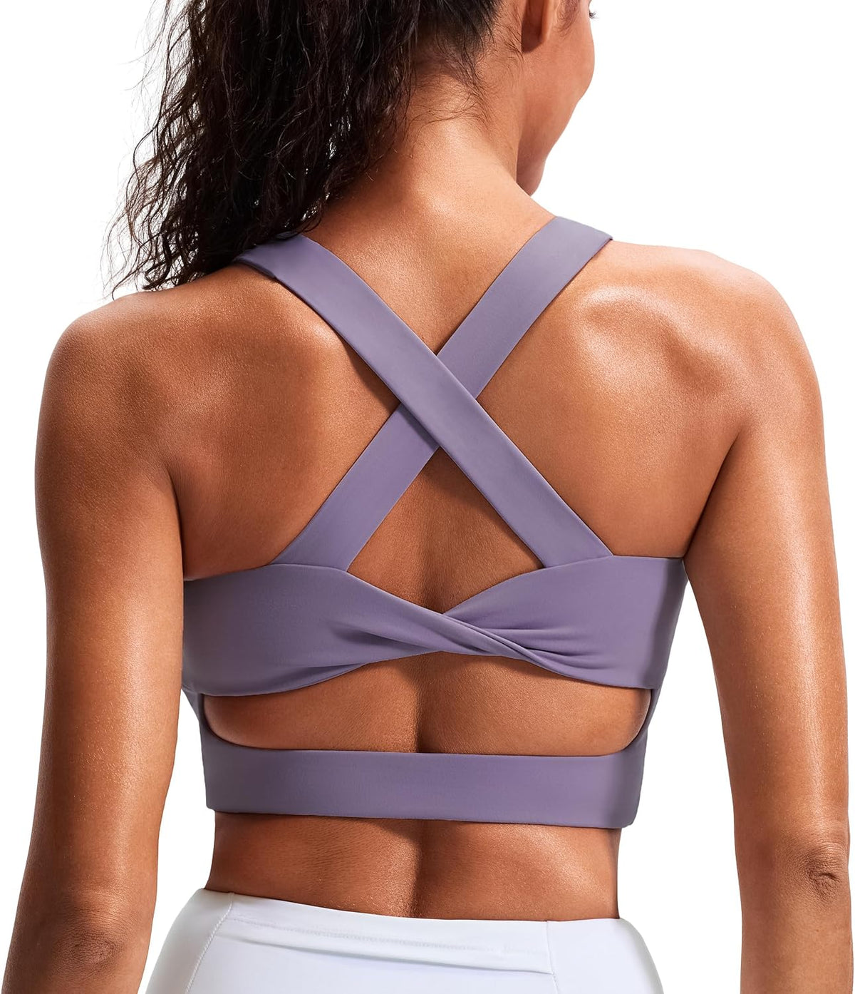 Sports Bras for Women Criss-Cross Back Padded Workout Tank Tops Medium Support Crop Tops for Women