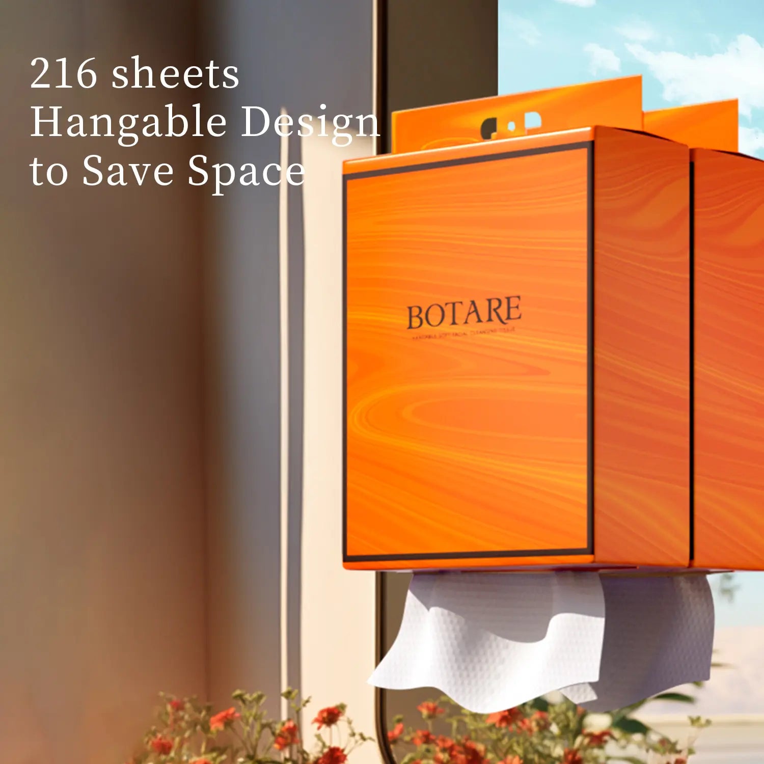 BOTARE Face Towels 3-Pack - 216 Sheets per Pack (648 Total), Hanging Design, Thickened Disposable Cleansing Wipes, Fluorescent-Free for Sensitive Skin (Includes Free Mop)