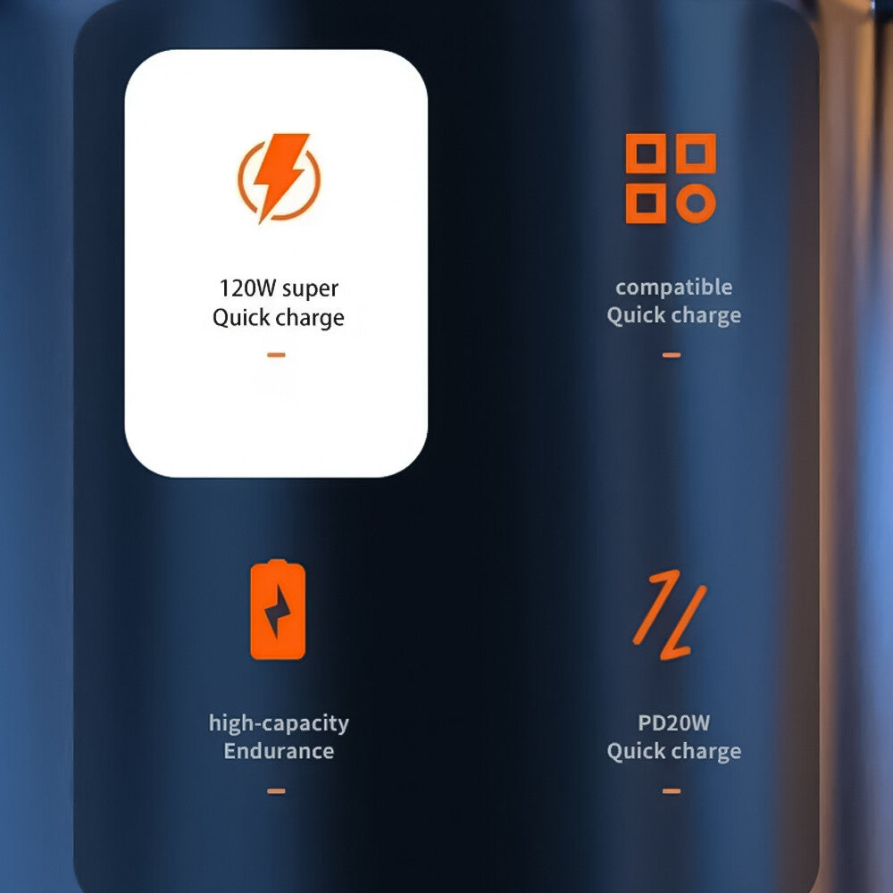 120W 70000Mah Portable Power Bank Large Capacity External Battery Fast Charging