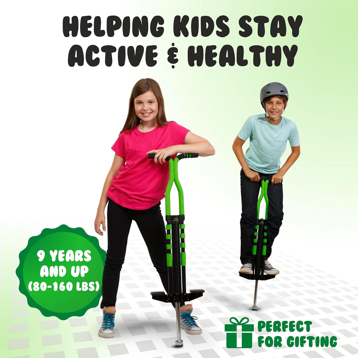 New Bounce Pogo Stick for Kids - Pogo Sticks for Ages 9 and Up, 80 to 160 Lbs - Pro Sport Edition, Quality, Easy Grip, Pogostick for Hours of Wholesome Fun