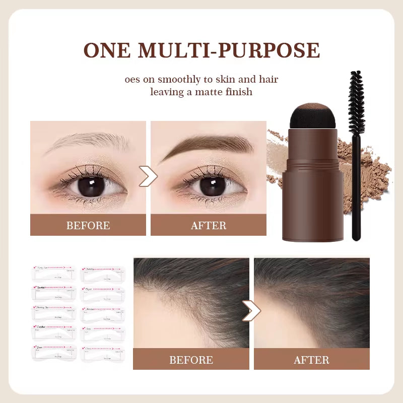 PTWOP One Step Eyebrow Stamp Shaping Kit Set Waterproof Women Makeup Brows Stencil and Kit Tattoo Eyebrow Brush Shipping Free