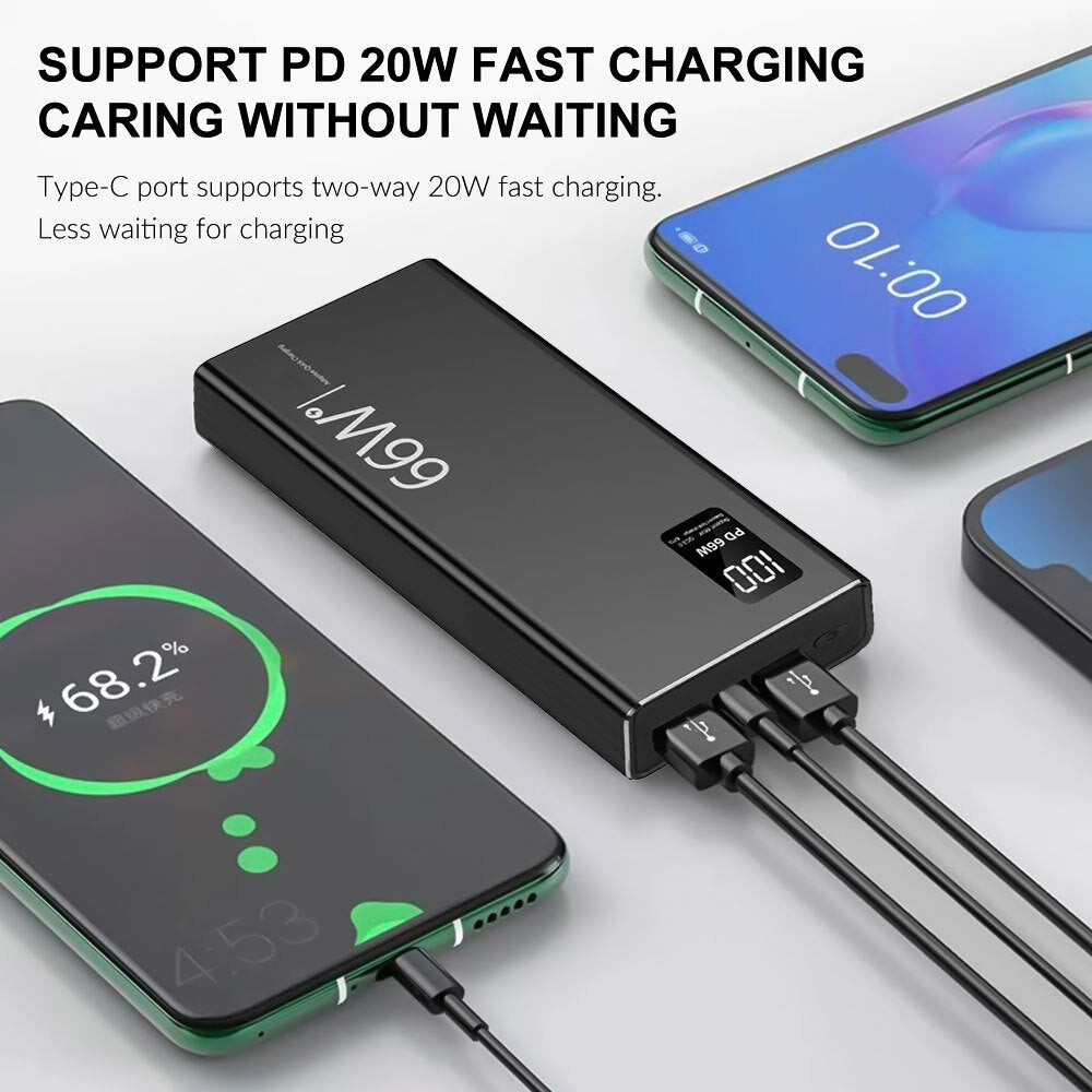 120W 70000Mah Portable Power Bank Large Capacity External Battery Fast Charging