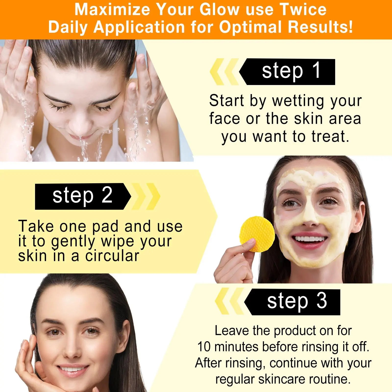 Kojic Acid & Turmeric Cleansing Pads, 30 Pads Exfoliating Skin Care Pad for Revitalizing Skin, Personal Skin Care Products for Women & Men
