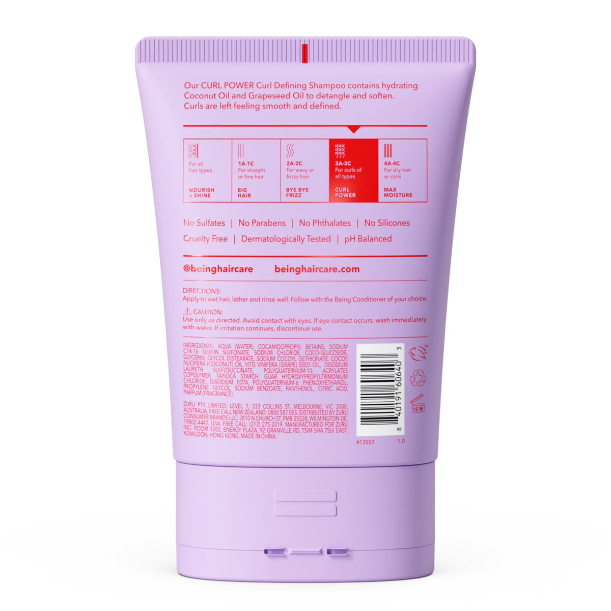 CURL POWER Curl Defining Shampoo with Coconut and Grapeseed Oil 354Ml