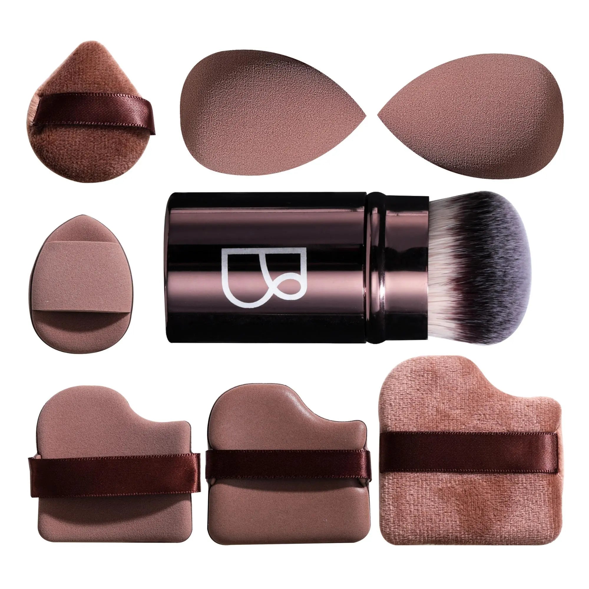 Professional Makeup Brush Set, Compact Makeup Brushes with Makeup Sponge & Puff Kit, Complete Cosmetic Tools for Women, Makeup Accessories, Makeup Organizer Pouch