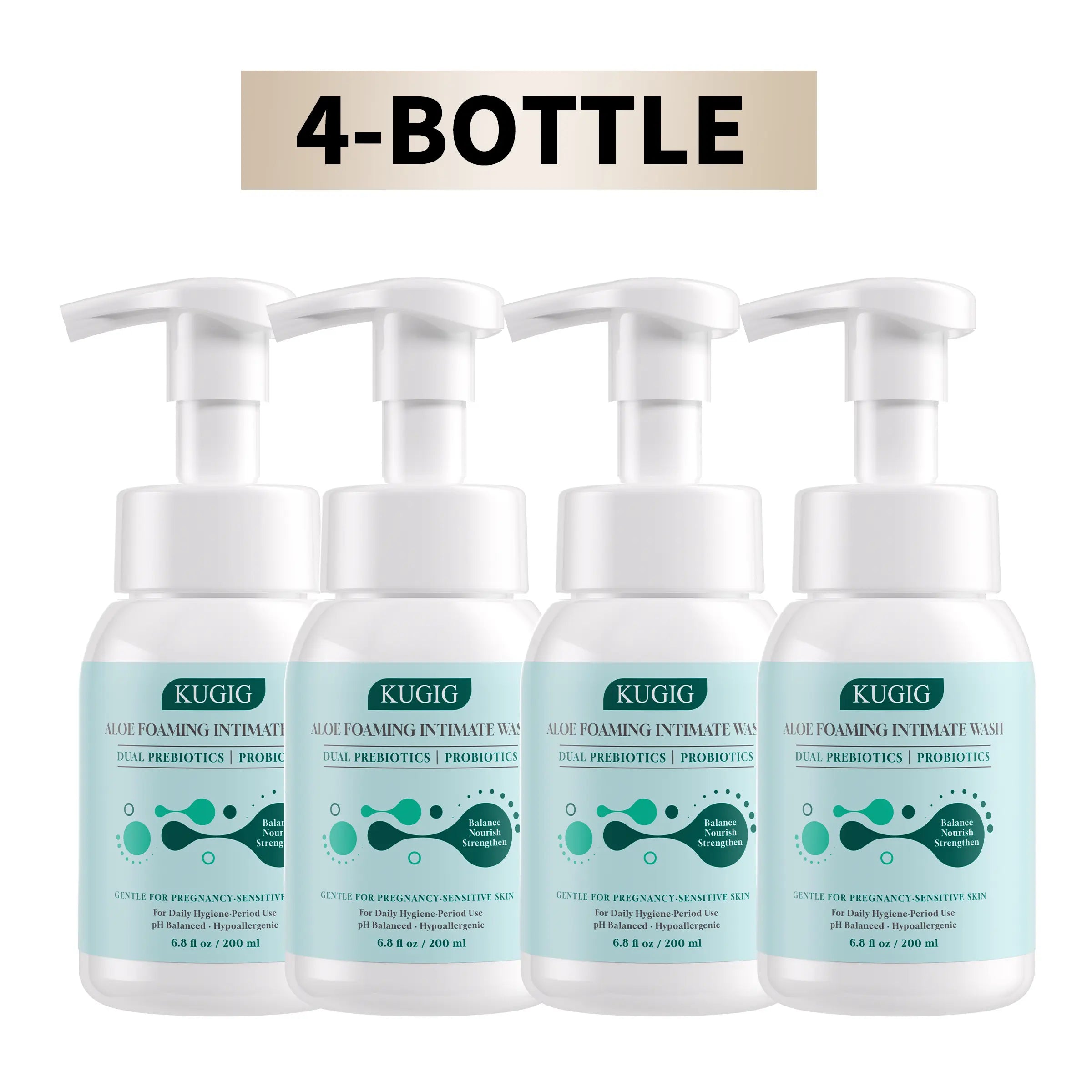 KUGIG Wash Intimate Cleanser for Women & Men, Ph-Balanced with Aloe Vera & Prebiotic Complex, Gentle Daily Care for Sensitive Skin, Fresh & Comfortable Feel