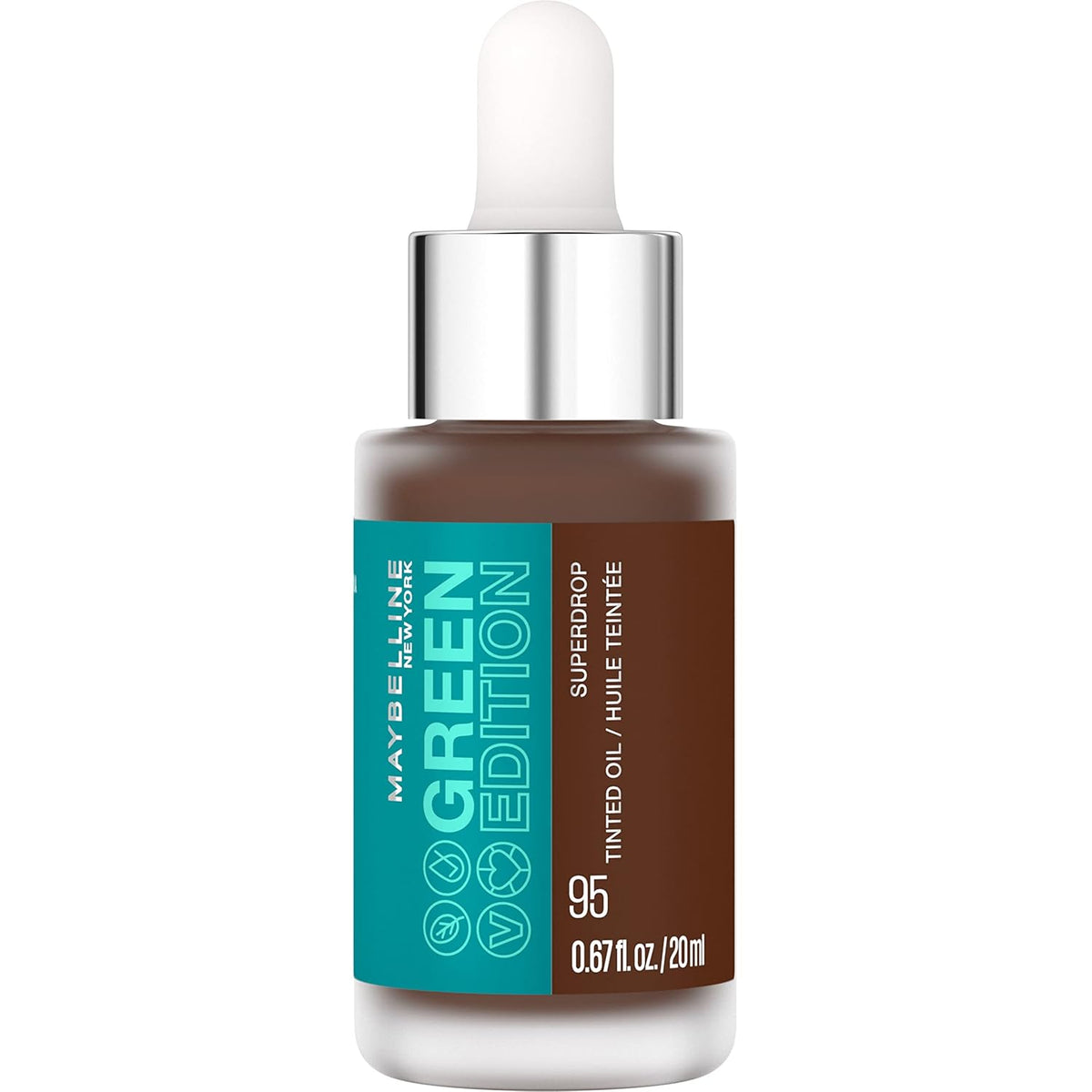 Maybelline Green Edition Superdrop Tinted Oil Base Makeup, Adjustable Natural Coverage Foundation Formulated with Jojoba & Marula Oil, 35, 1 Count