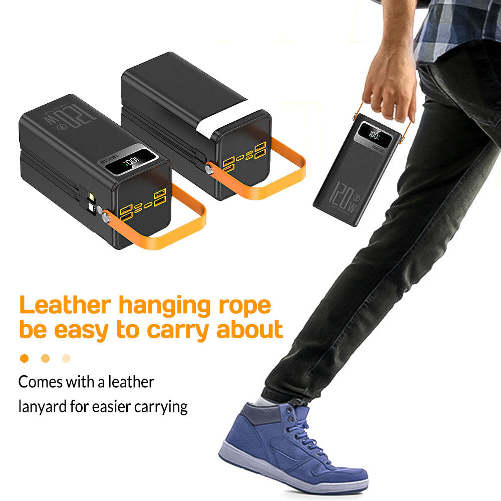 120W 70000Mah Portable Power Bank Large Capacity External Battery Fast Charging