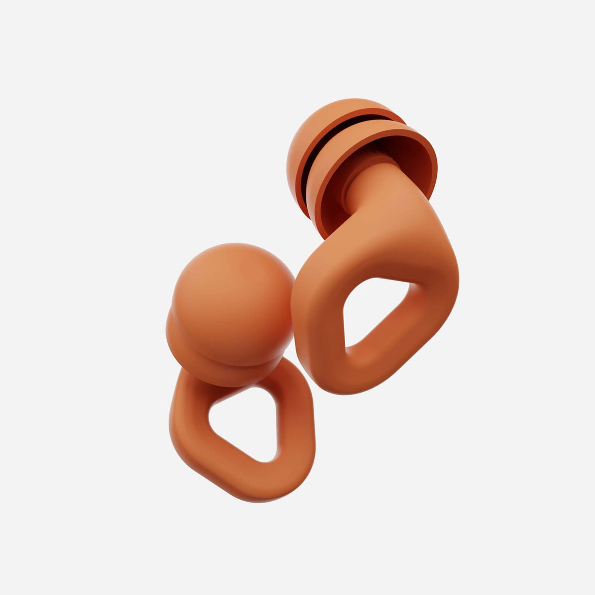 ZENZ Unwind Pro noise reducing earplugs in blaze orange, designed for comfort and enhanced noise reduction.