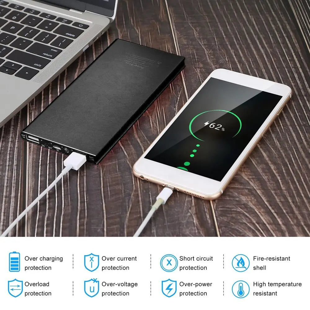 20,000mAh Travel Power Bank — Dual USB + LED Flashlight