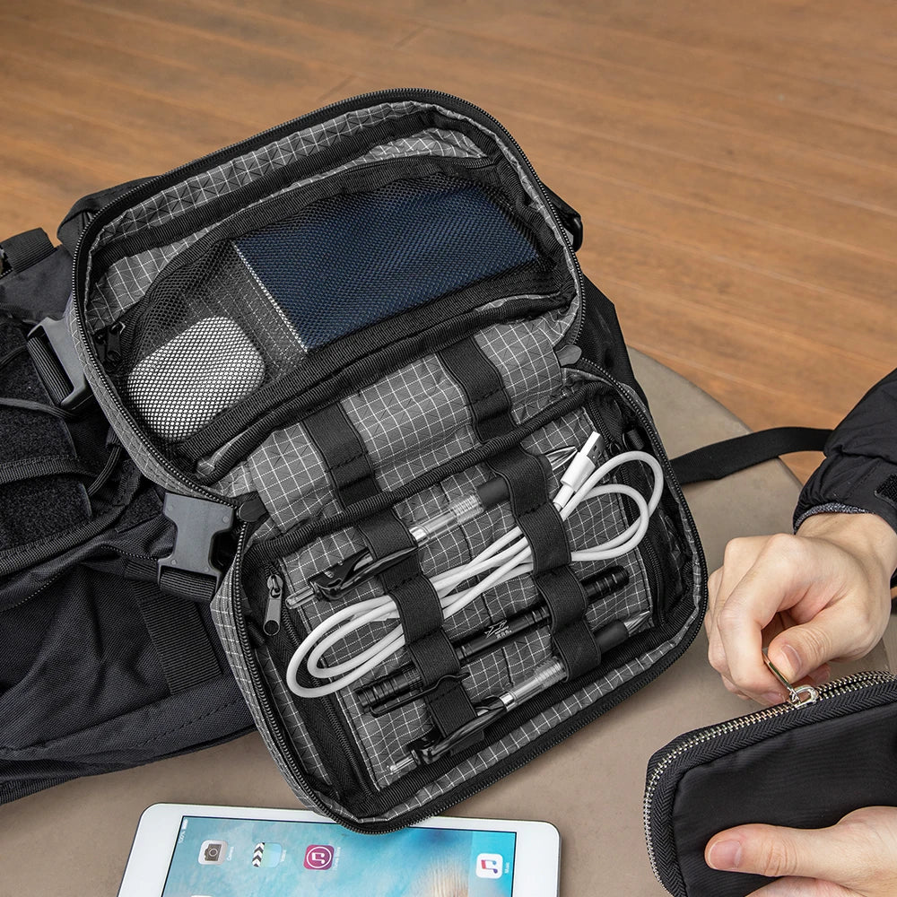 Multi-Functional Travel Organizer EDC Carry Bag EDC Mid Organizer Pouch Everyday Carry Cable Kit Storage Bag