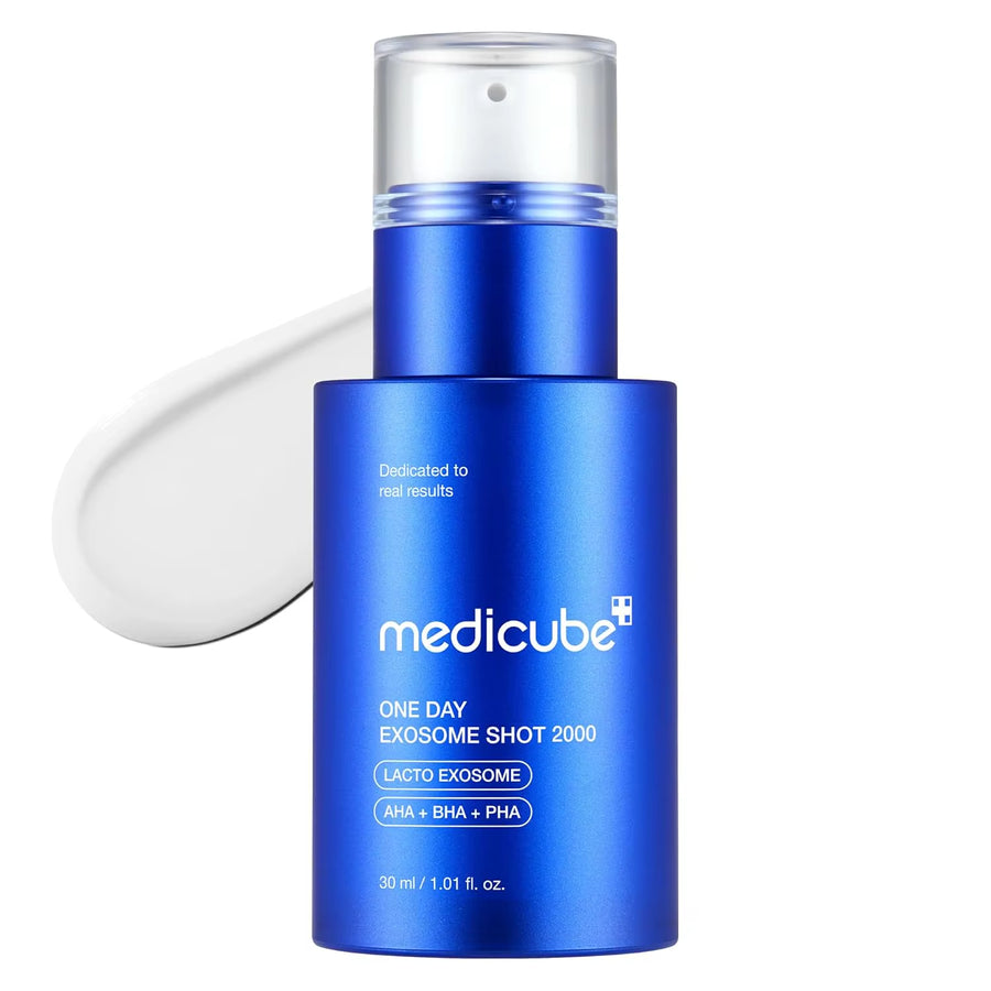 Medicube spicule facial serum bottle with pump for skincare with spicule technology.