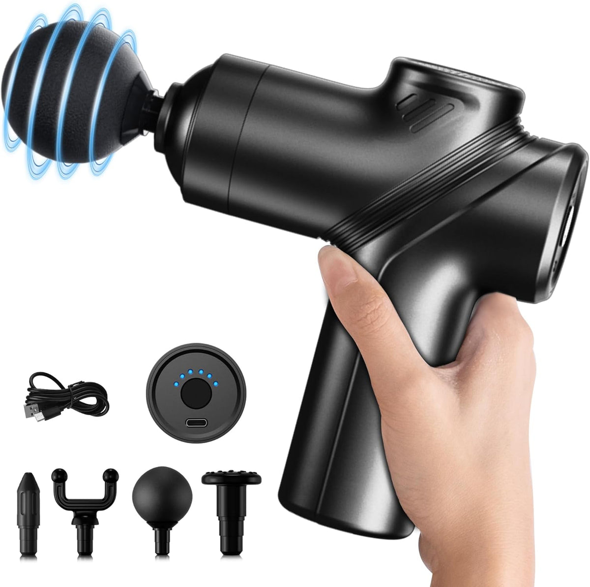 LEERCON Massage Gun Deep Tissue Mini Muscle Massager for Pain Relief, Blue