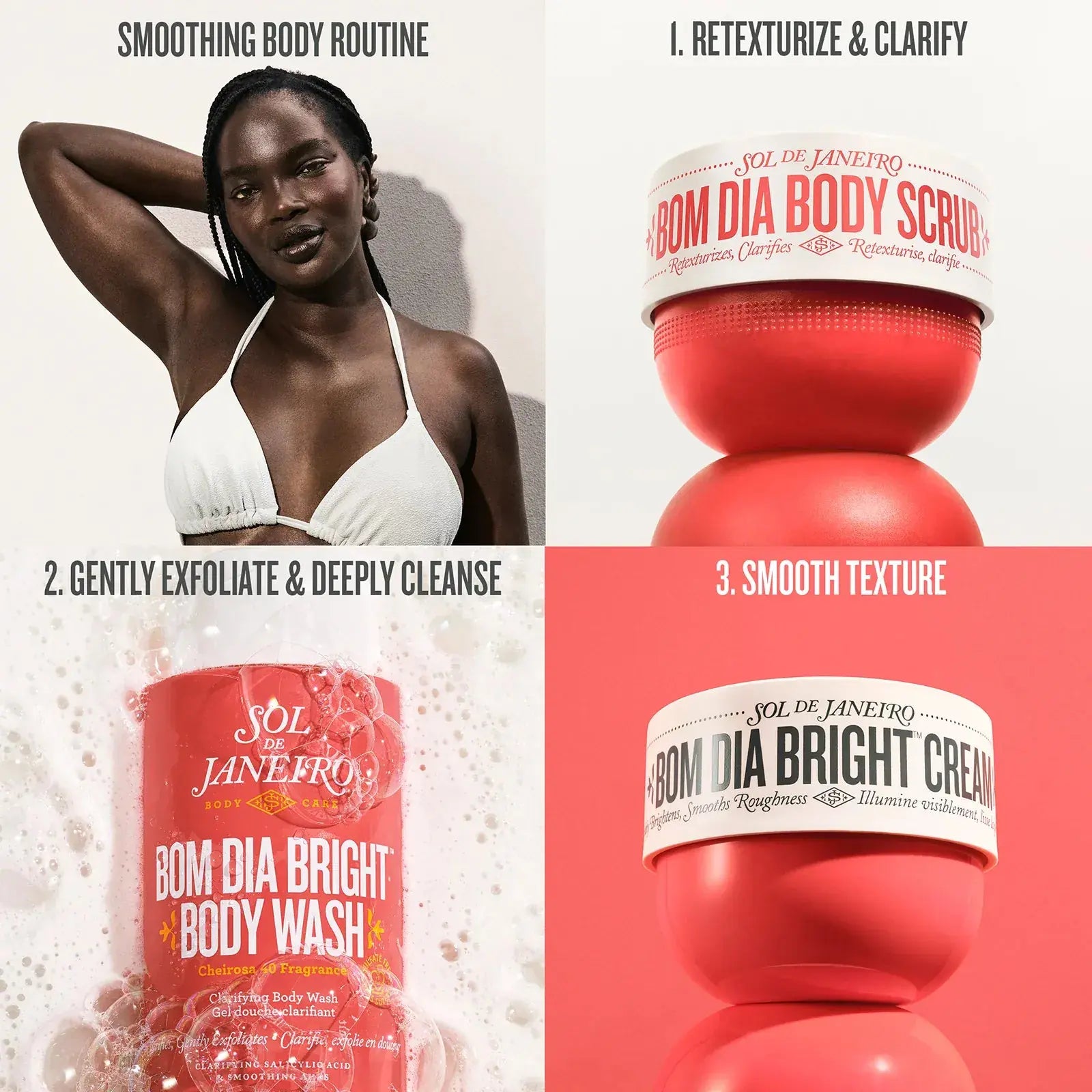 Sol De Janeiro Bom Dia Body Scrub - Retexturizing & Clarifying Scrub with Cheirosa 40 Scent for Smooth Radiant Skin