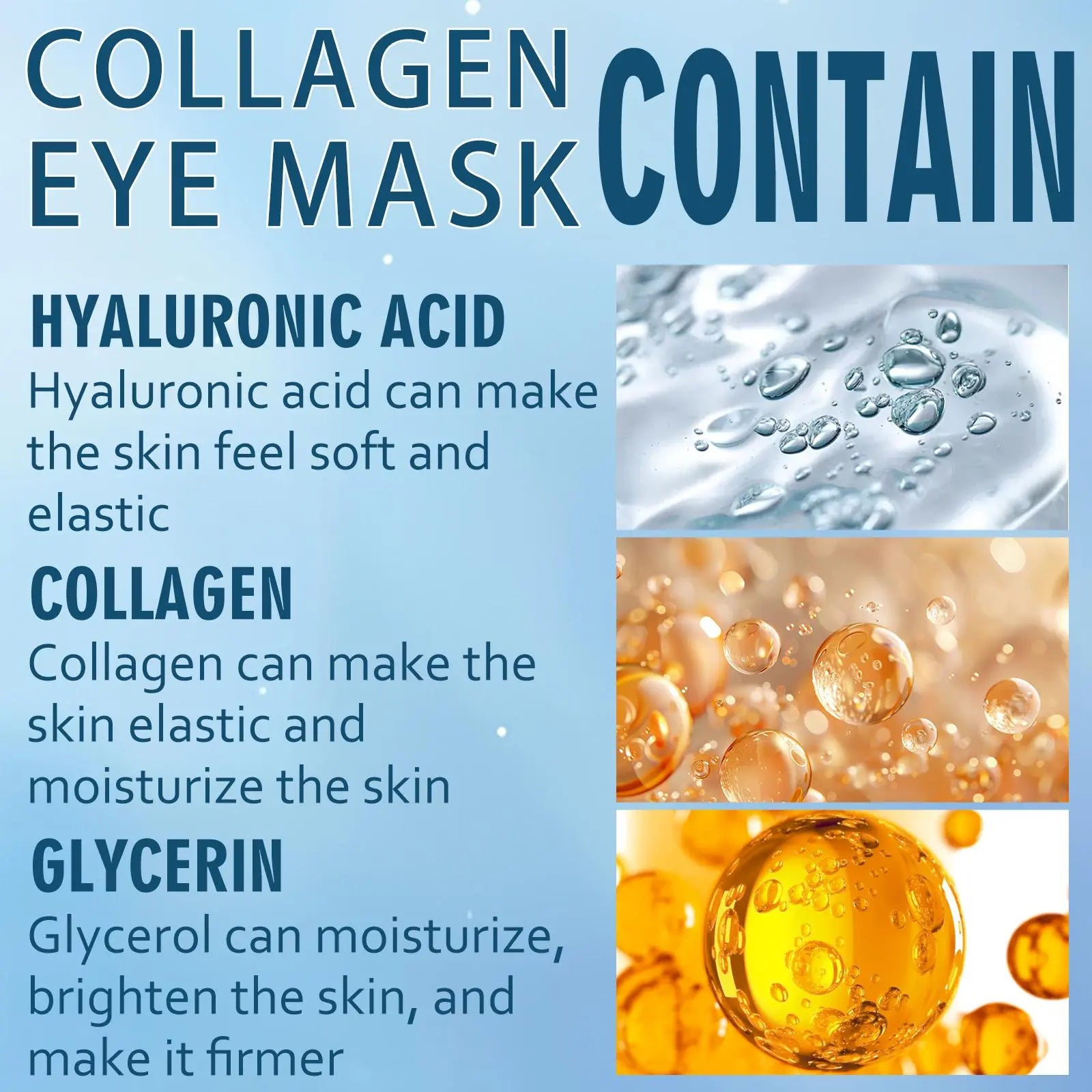 Collagen & Retinol under Eye Mask Gel, 60 Pcs Moisture Hydrate Moisturizing Deep-Hydrating Eye Masks, Collagen Eye Patches, Eye Care Product for Women and Men, Moisturizer