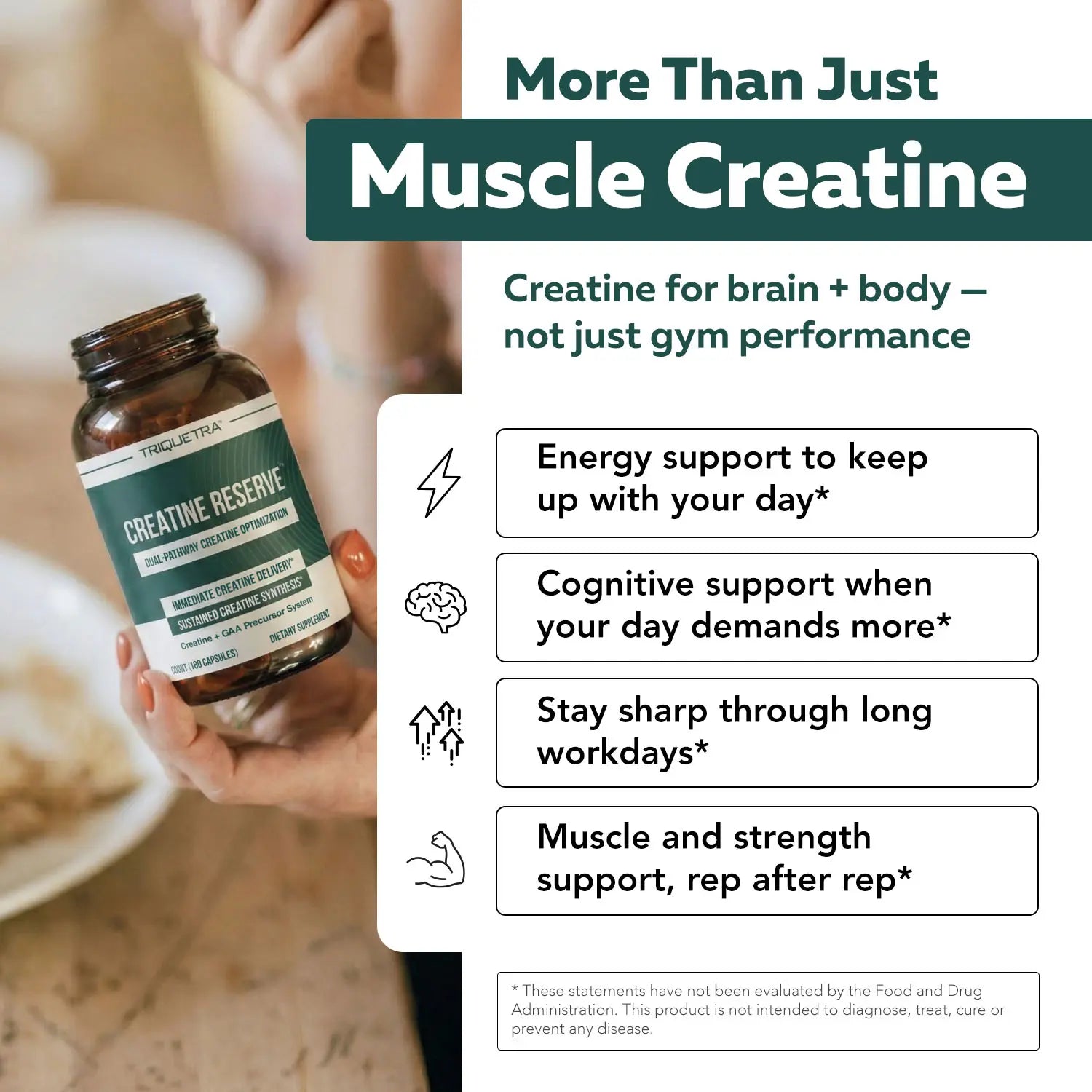 Creatine Reserve – Creatine Monohydrate + GAA with B Vitamins & Taurine – Dual-Source Creatine Formula for Women & Men – Non-Gmo (30 Servings)