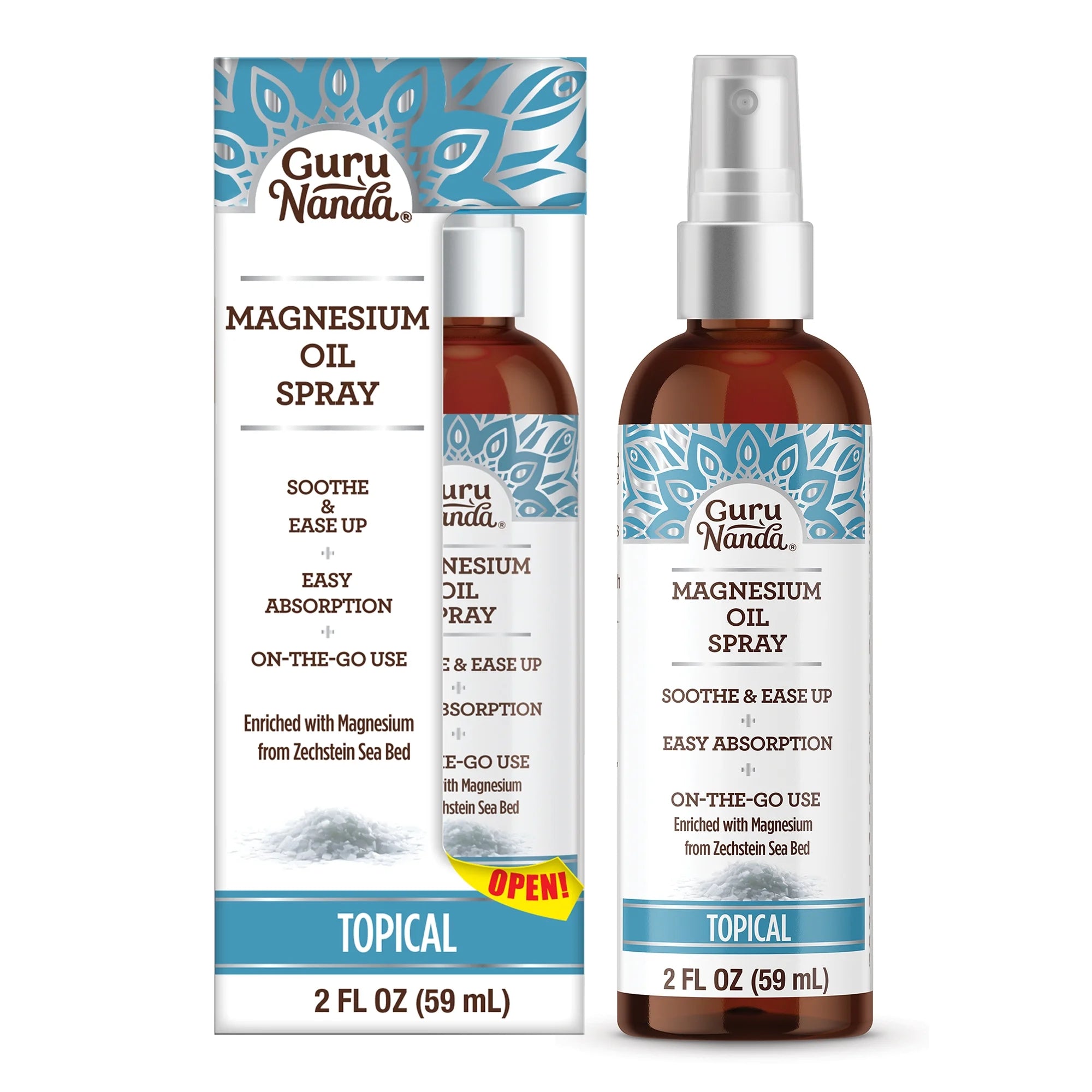 Magnesium Oil Spray for Muscle Relief & Soothing Aches - Quick Absorbing- 2Oz