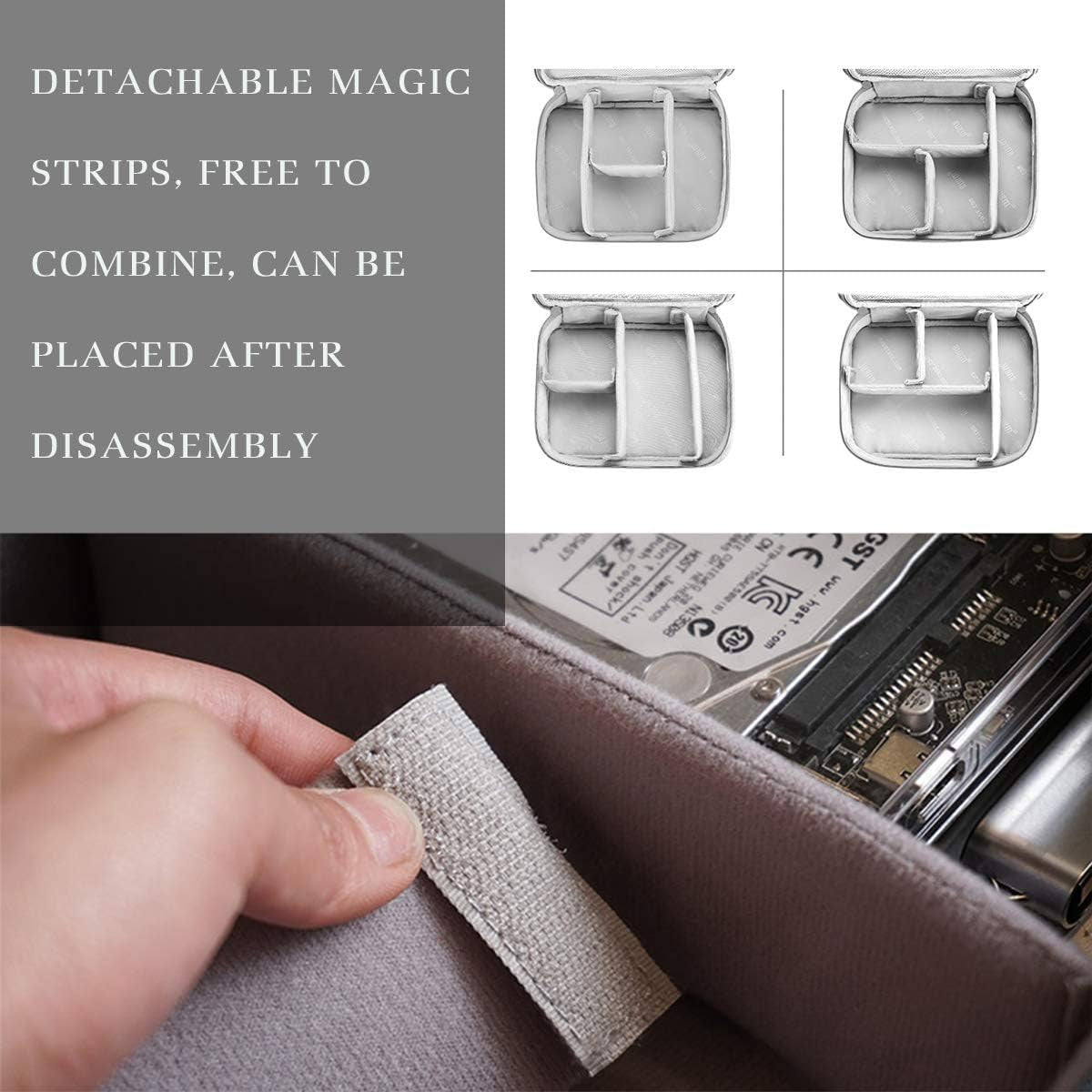 Orgawise Electronics Organizer, Electronic Accessories Bag Travel Cable Organizer Three-Layer for Ipad Mini, Kindle, Hard Drives, Cables, Chargers