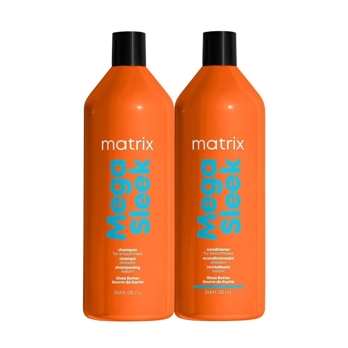 Matrix Mega Sleek Shampoo and Conditioner Set, 33.8 Fl Oz pack, smoothing shampoo and conditioner set for all hair types