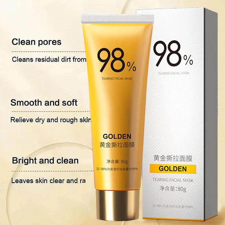 80G Gold Peel Mask for blackhead removal cleanses pores and tightens skin while lightening blackheads for a fresh look.