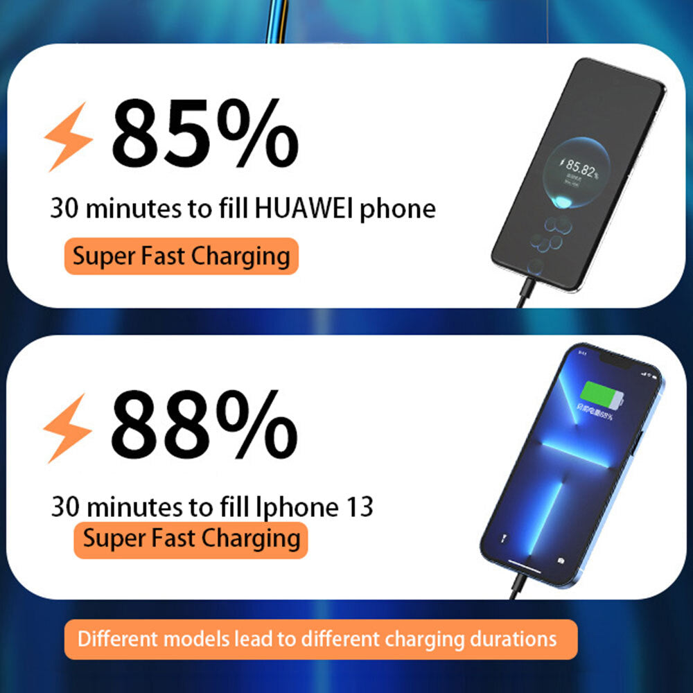 120W 70000Mah Portable Power Bank Large Capacity External Battery Fast Charging
