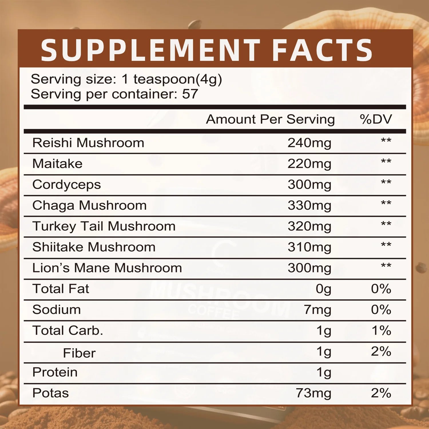 Instant Mushroom Coffee, Greenpeople Organic Mushroom Coffee Powder Supplements with Lion&