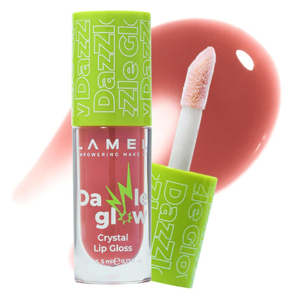 Lamel Dazzle Glow Crystal Clear Lip Gloss - Hydrating Lip Gloss - Non Sticky - Colored - Moisturizing - №404 You Can