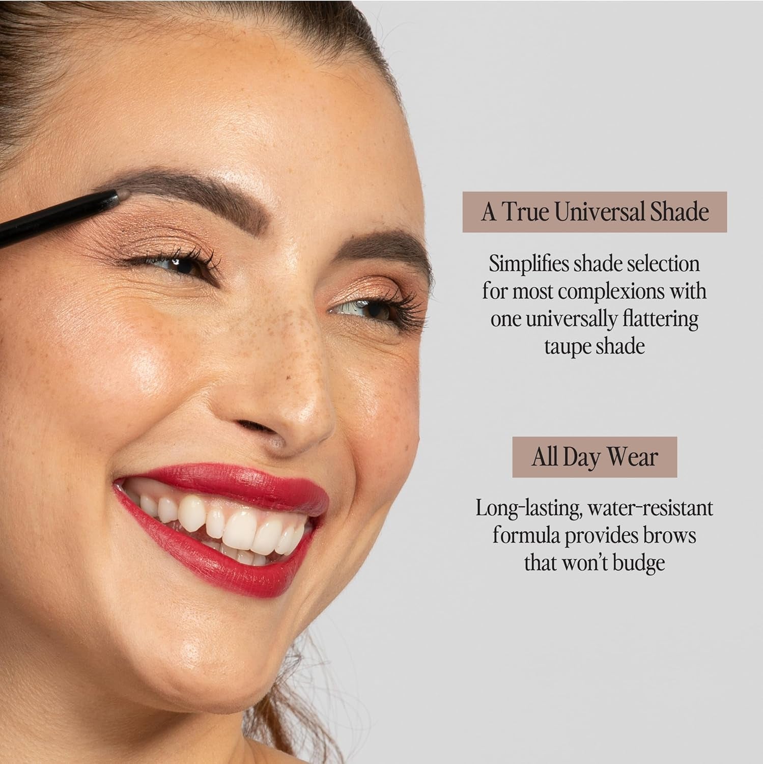 Universal Eyebrow Pencil – Dual-Ended Design with Precision Tip &amp; Spoolie, Matte Finish, Waterproof, Easy to Use, Vegan &amp; Cruelty-Free for Perfectly Defined Brows