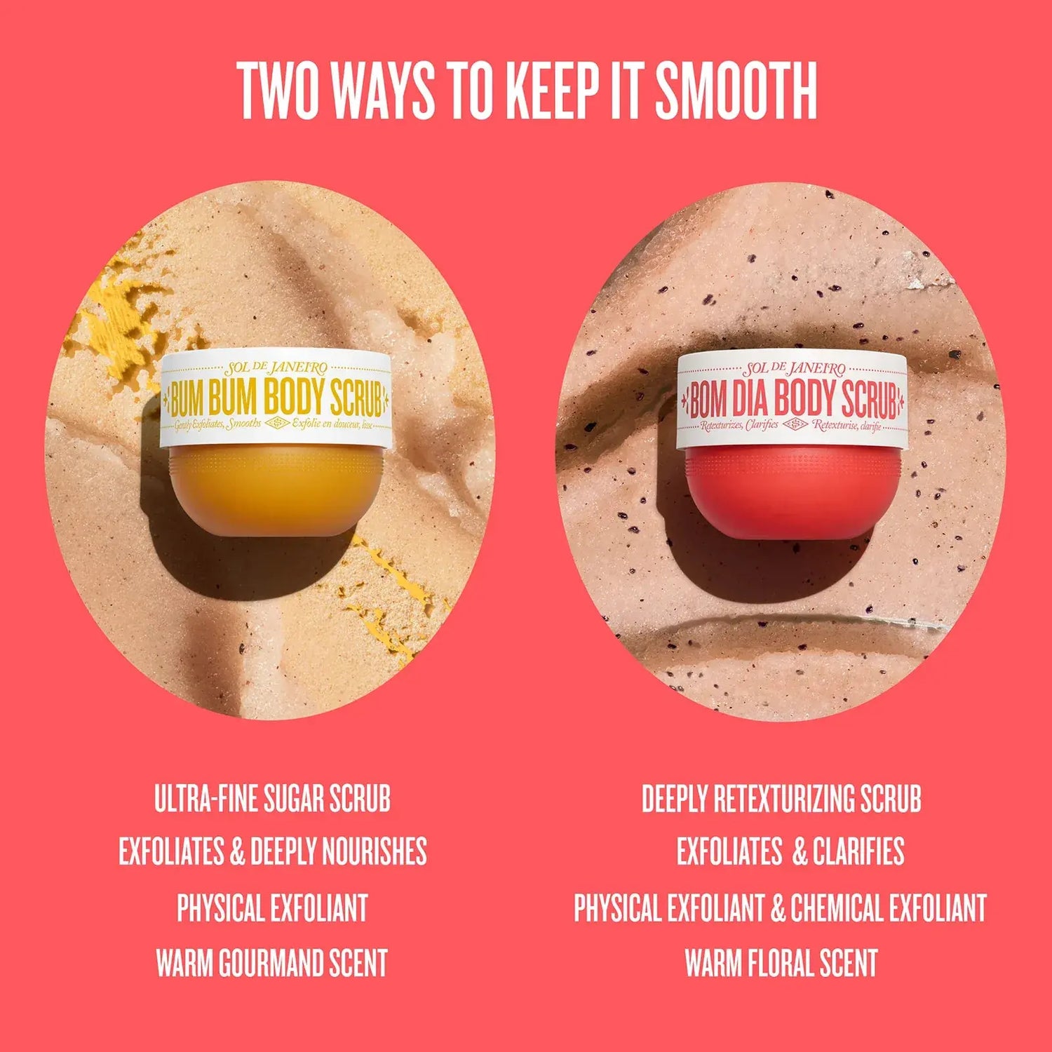 Sol De Janeiro Bom Dia Body Scrub - Retexturizing &amp; Clarifying Scrub with Cheirosa 40 Scent for Smooth Radiant Skin