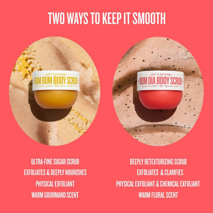 Sol De Janeiro Bom Dia Body Scrub - Retexturizing &amp; Clarifying Scrub with Cheirosa 40 Scent for Smooth Radiant Skin