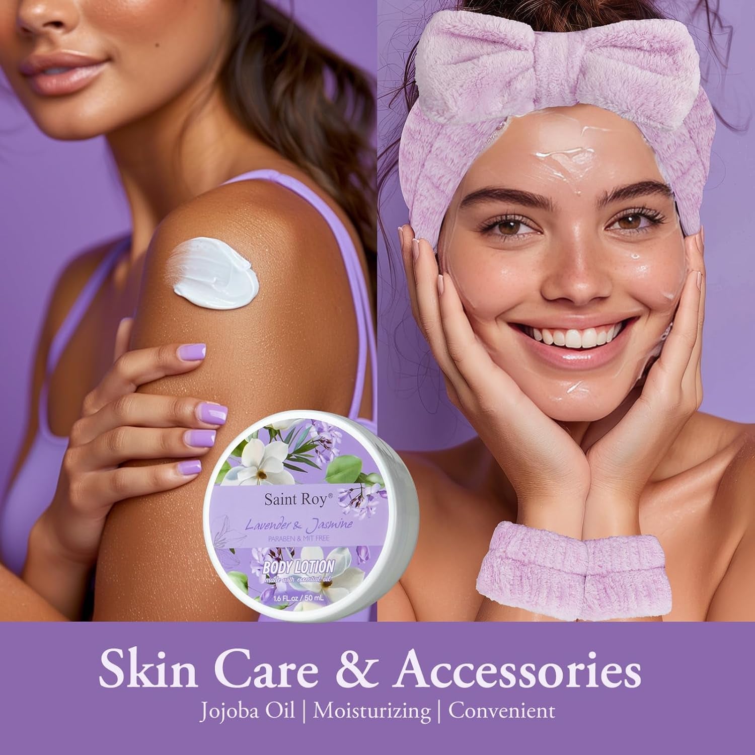 Bath and Body Gift Basket Set for Women - Jasmine Valentines Day Gifts for Women, Spa Gift Basket 13-Piece Bath Gift Set, Gift Set for Ladies Body &amp; Bath Gifts Set Lavender Gift Baskets for Mom