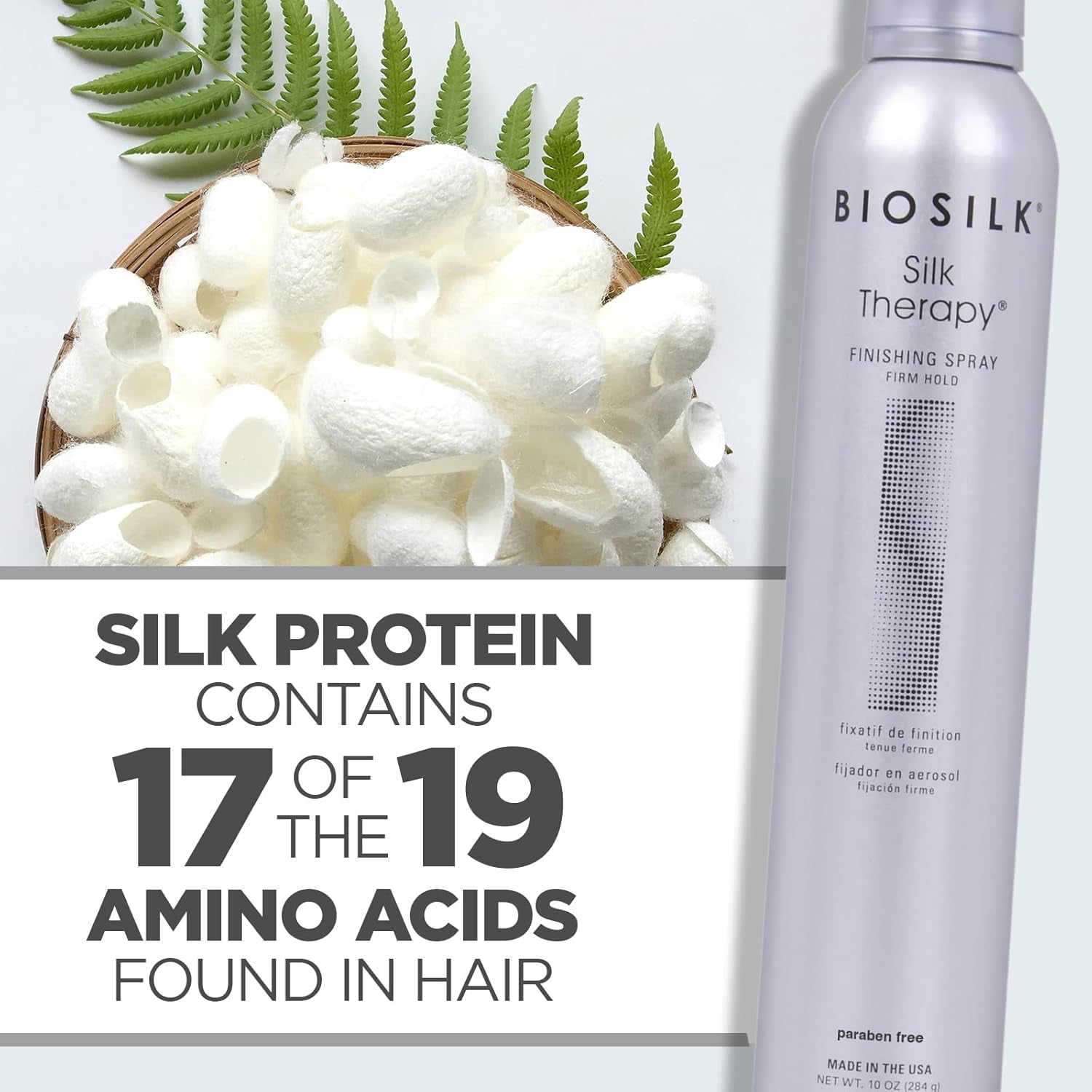 Silk Therapy Finishing Spray Firm Hold, Strong-Hold Hairspray for Long-Lasting Styles, Sulfate, Paraben, &amp; Cruelty-Free, 10 Oz