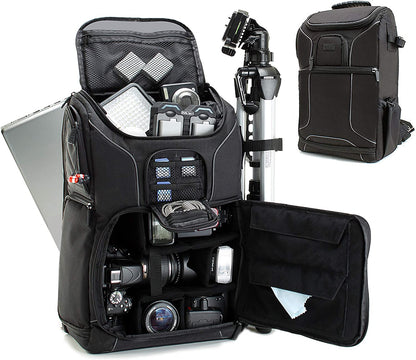 USA Gear Camera Backpack for Photographers Dslr/Slr/Mirrorless Camera Bag with Laptop Slot, Rain Cover, Tripod Holder