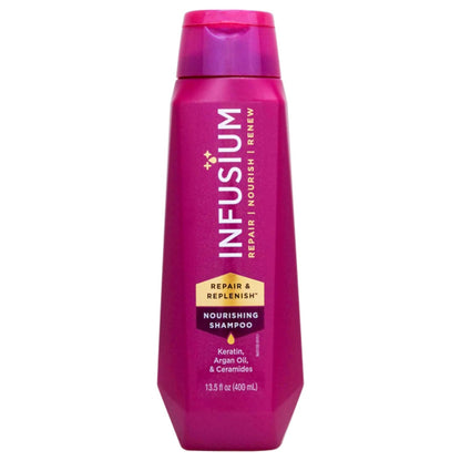 Infusium Repair and Replenish Nourishing Shampoo - Hydrating and Clarifying Shampoo for Build up - Ceramides, Keratin, and Argan Oil - 33.8 Oz