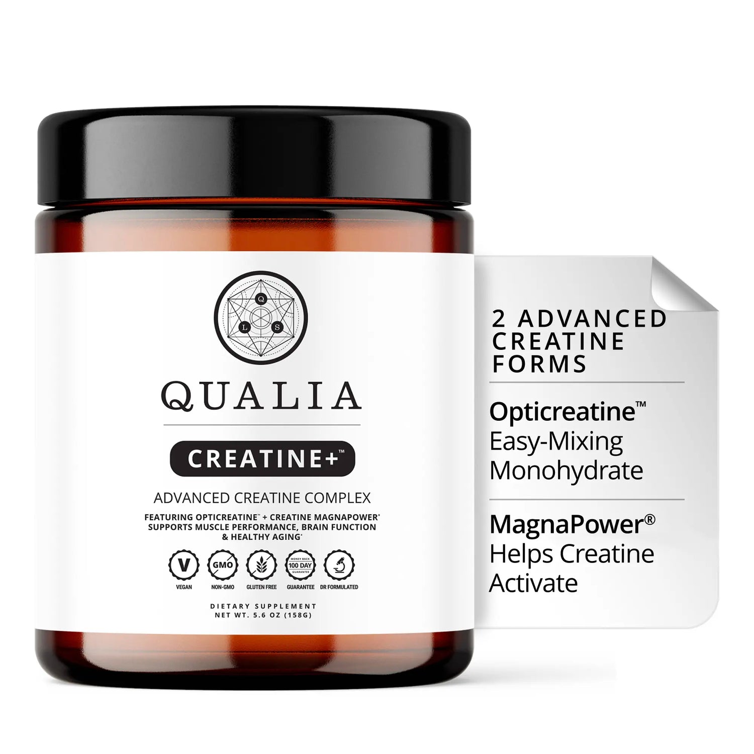 Qualia Creatine | Advanced Creatine Complex | 2 Creatine Sources + Magnesium | Optimized Creatine Absorption | Muscle Performance, Brain Function, &amp; Healthy Aging