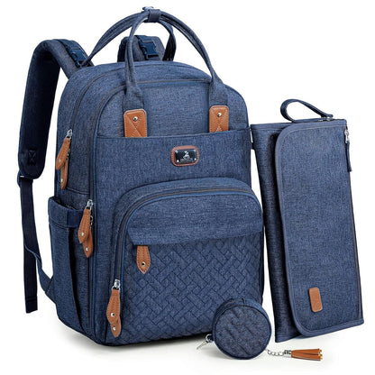 Dikaslon Diaper Bag Backpack with Portable Changing Pad, Pacifier Case and Stroller Straps, Large Unisex Baby Bags for Boys Girls, Multipurpose Travel Back Pack Moms Dads, Gray