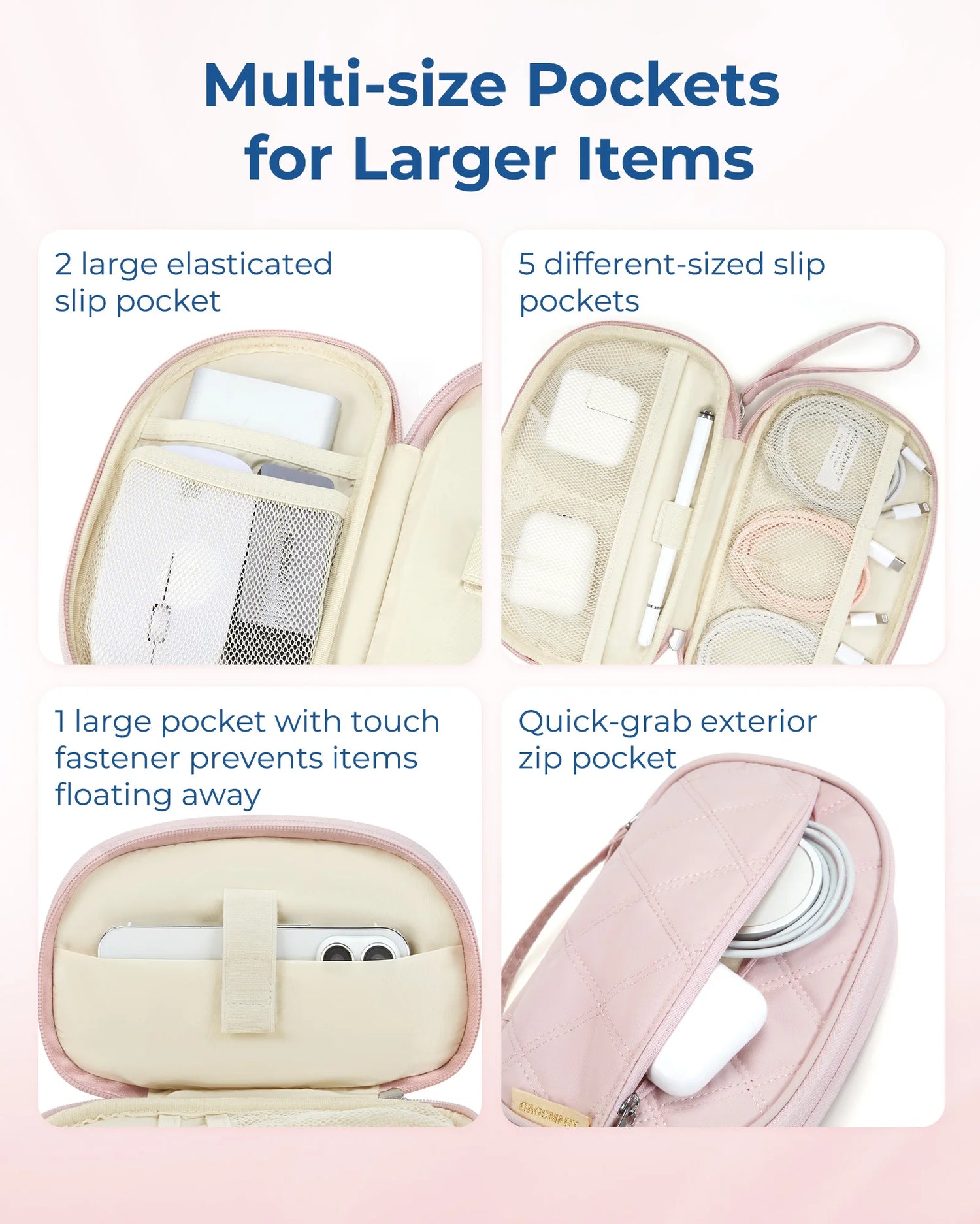 BAGSMART Electronics Organizer Bag Double-Layer Digital Storage Bags Multi-Function Travel Charger Cable Pouch for Flash Drive