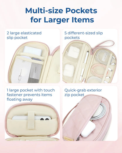 BAGSMART Electronics Organizer Bag Double-Layer Digital Storage Bags Multi-Function Travel Charger Cable Pouch for Flash Drive