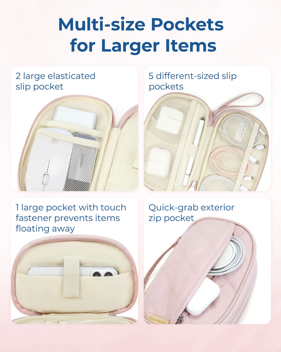 BAGSMART Electronics Organizer Bag Double-Layer Digital Storage Bags Multi-Function Travel Charger Cable Pouch for Flash Drive