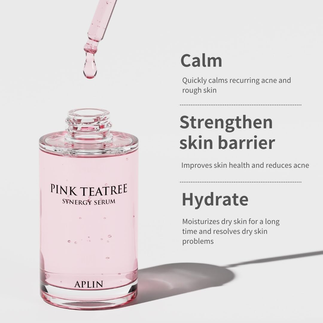 APLIN Pink Tea Tree Synergy Serum 30Ml/Skin Moisturizer/Facial Moisturizers/1.01 Fl. Oz, CICA, Hyaluronic Acid and Niacinamide, Korean Skin Care, Hydrating