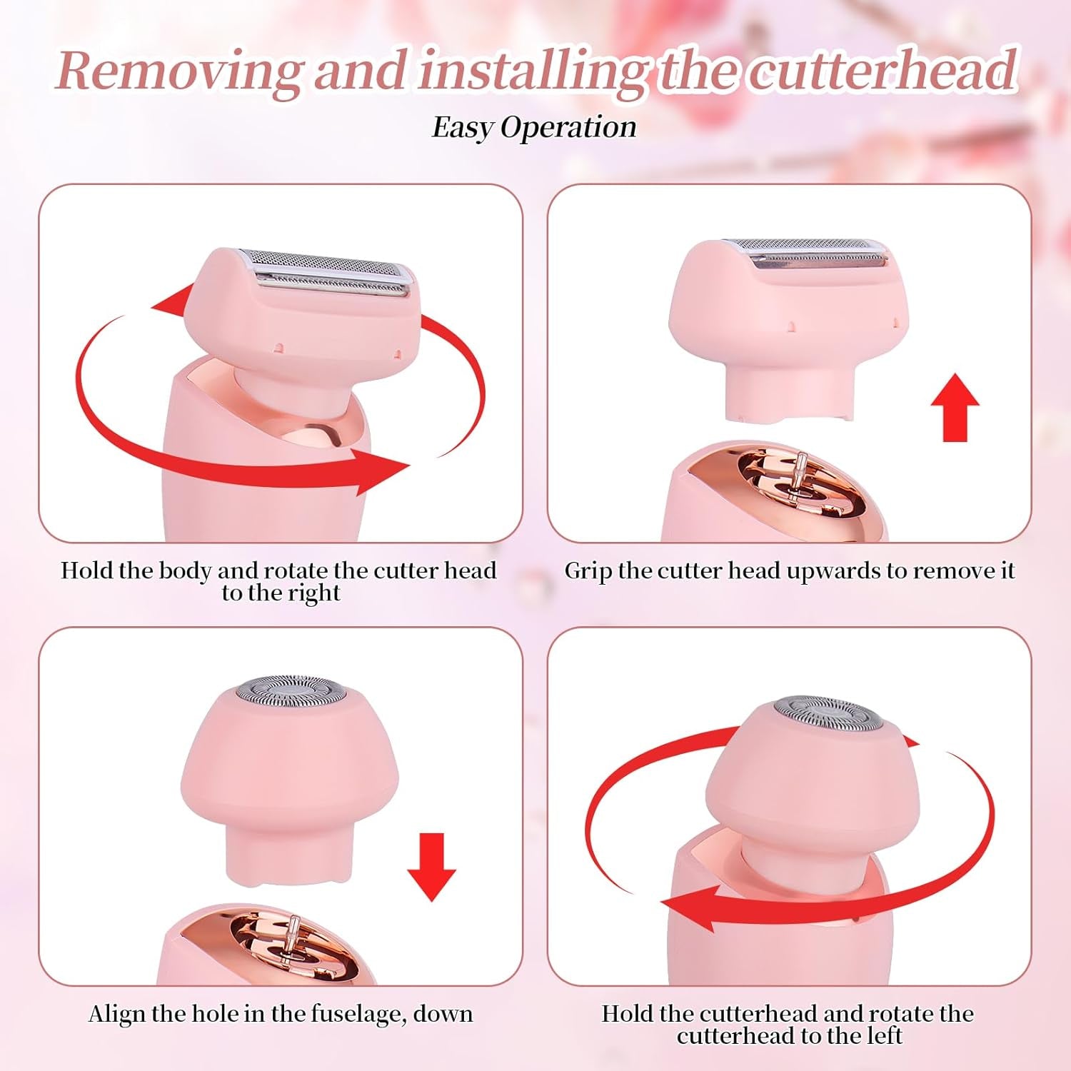 Electric Shaver for Women for Legs Electric Razor for Women Portable Lady Razors Bikini Face Underarm Public Hairs Rechargeable Trimmer with Detachable Head Cordless Wet Dry Use