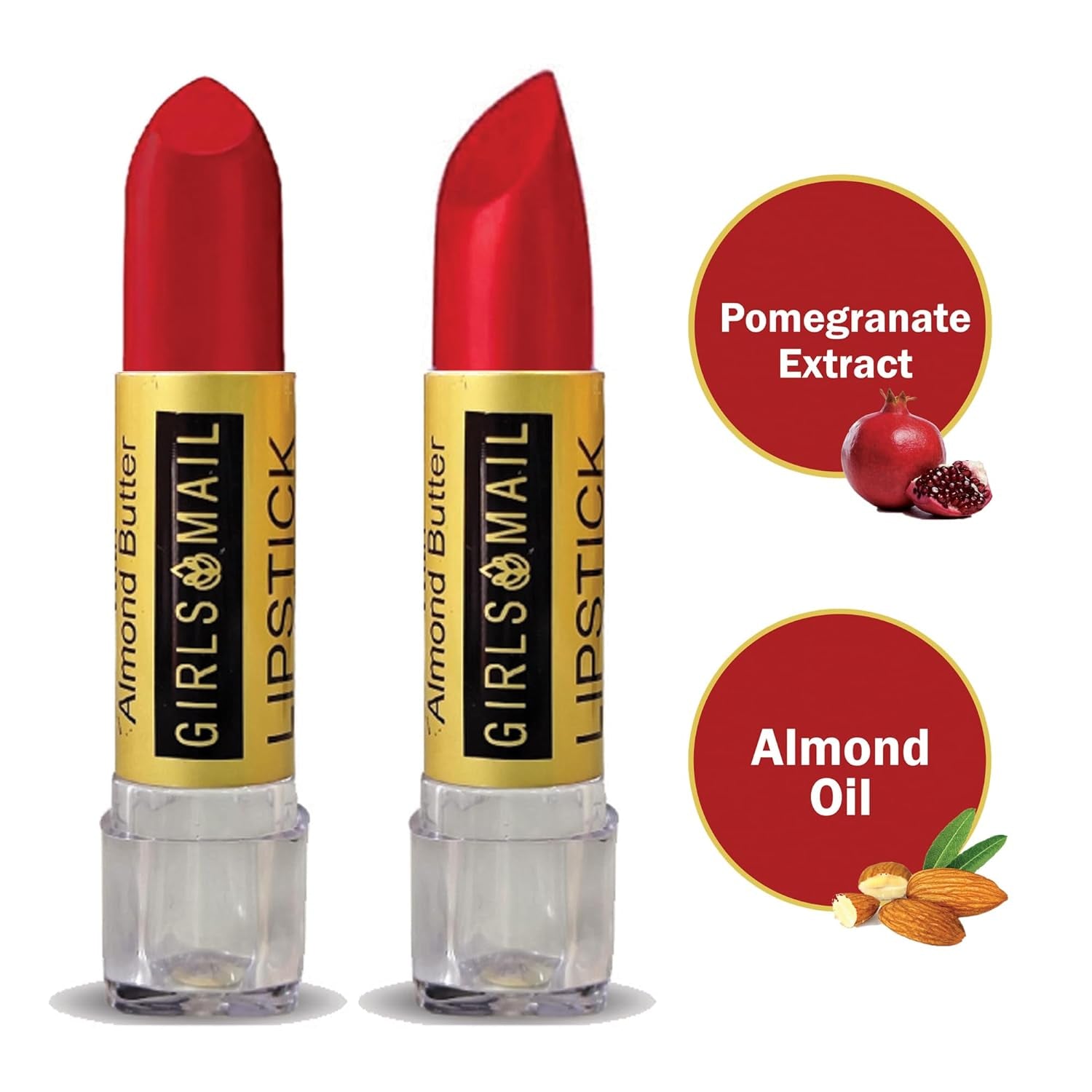 Red Lipstick Long Lasting Lip Makeup Cream Finish Hydrating Lipstick for Women, 1 Count (Pack of 2)